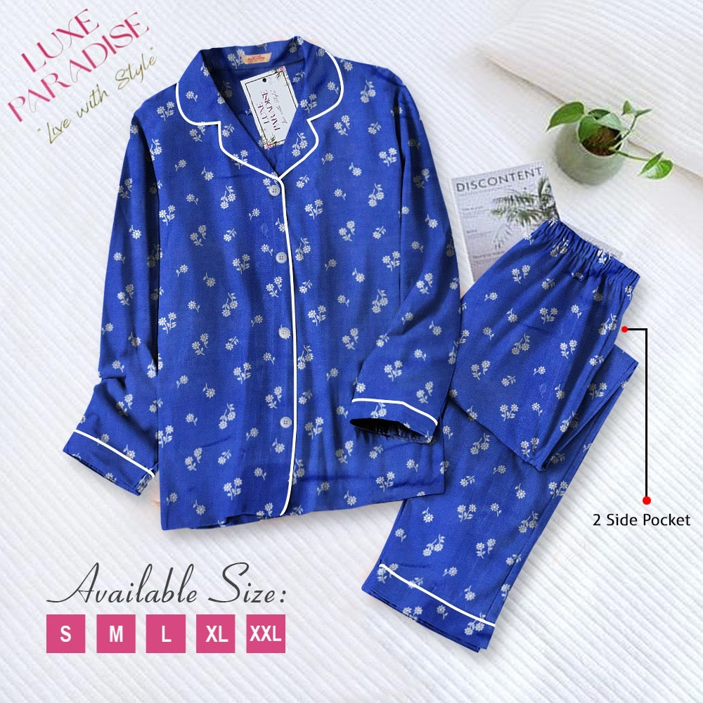 Floral Affair - Blue (Mini) PJ Set