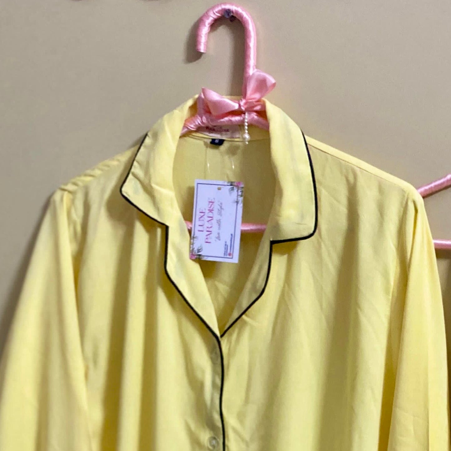 Yellow Linen PJ Set