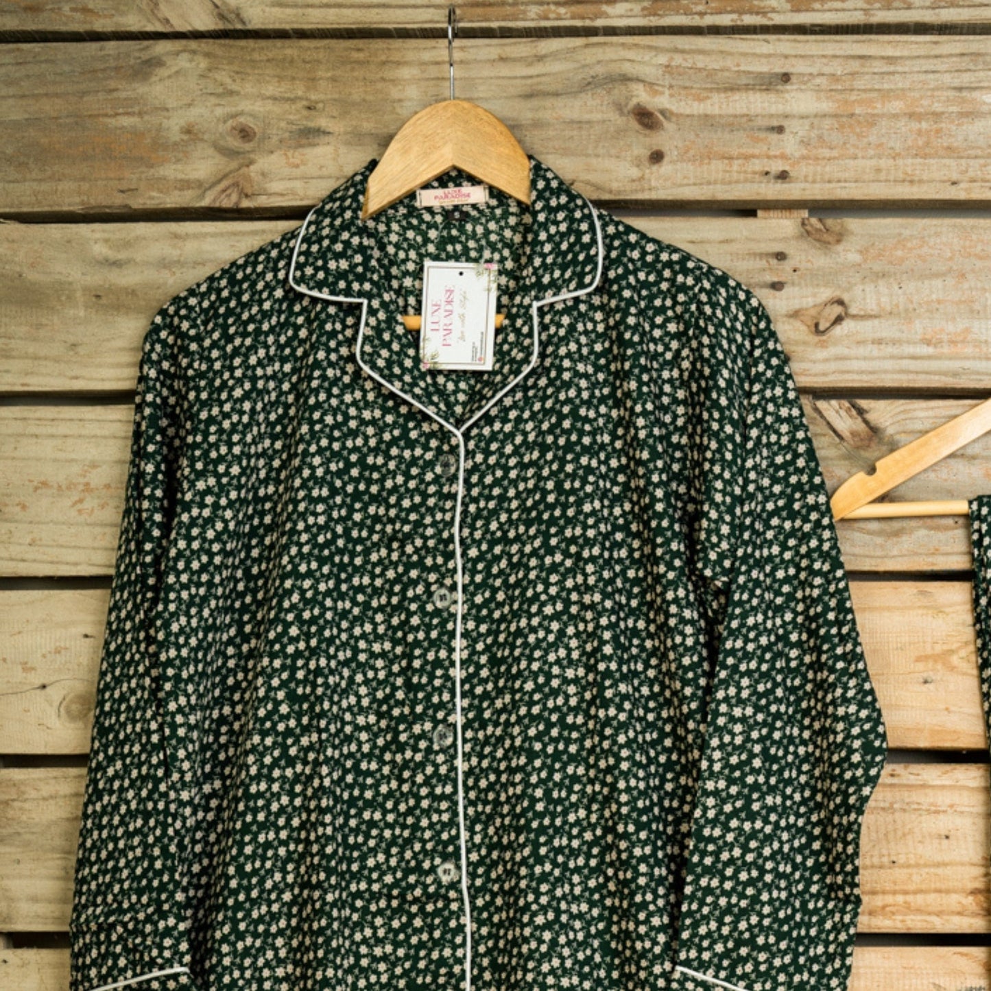 Floral Affair - Dark Green PJ Set