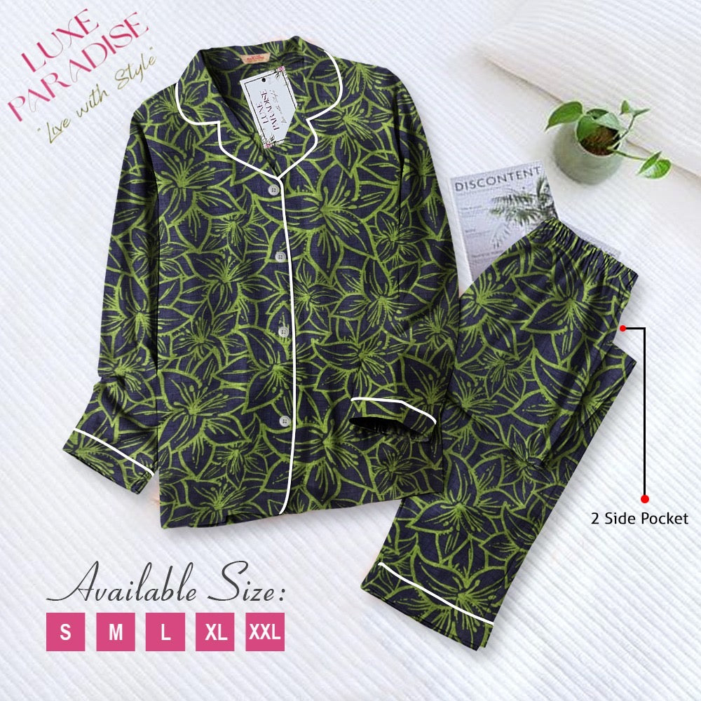 Emerald Leaves PJ Set