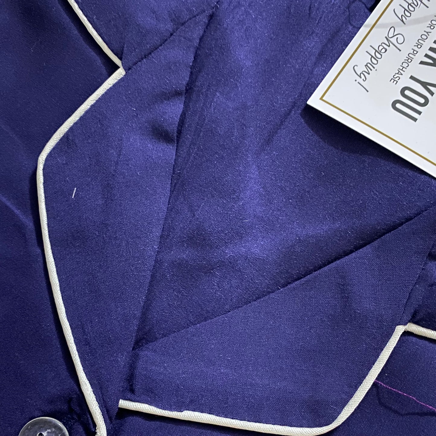 Navy Blue Linen PJ Set