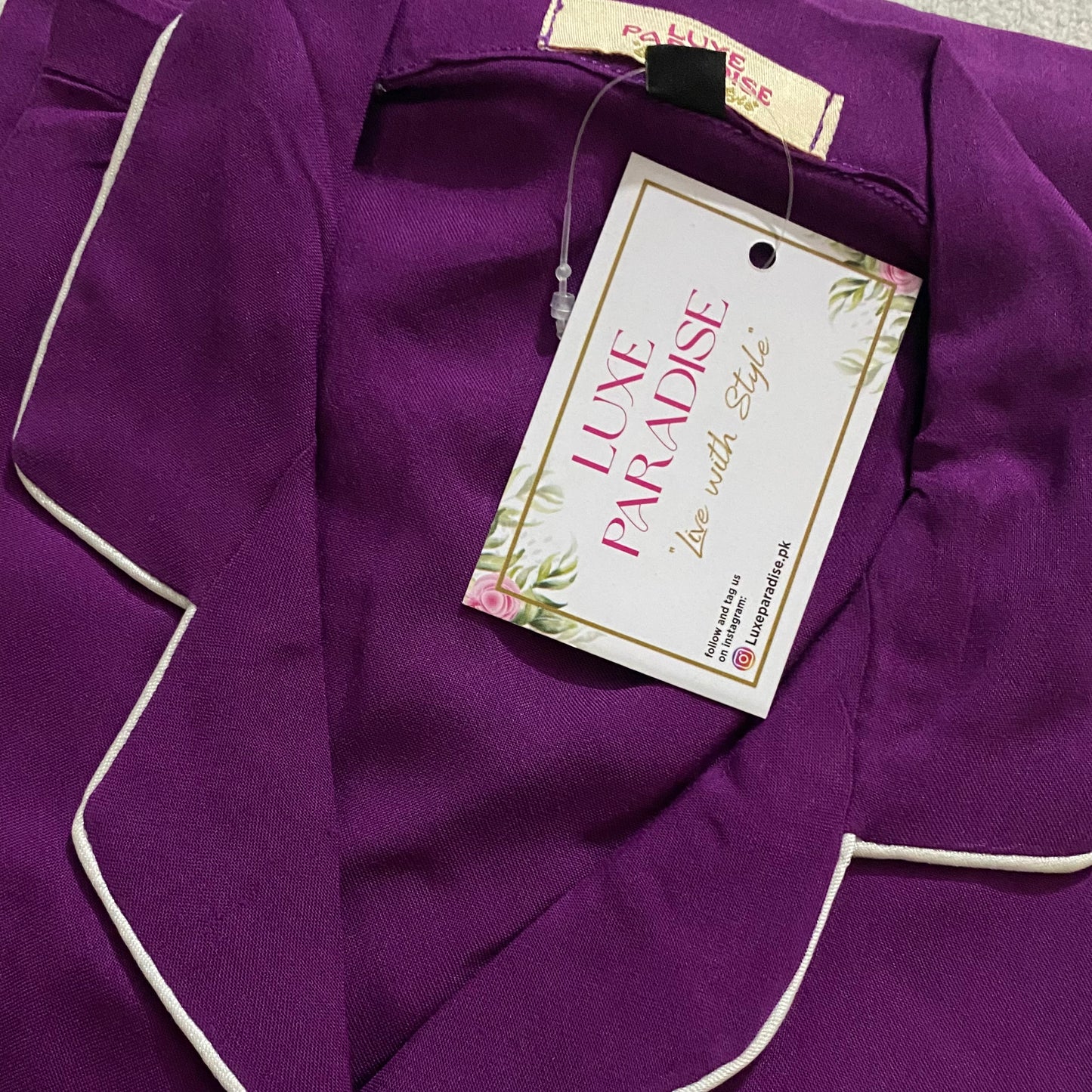 Purple Linen PJ Set