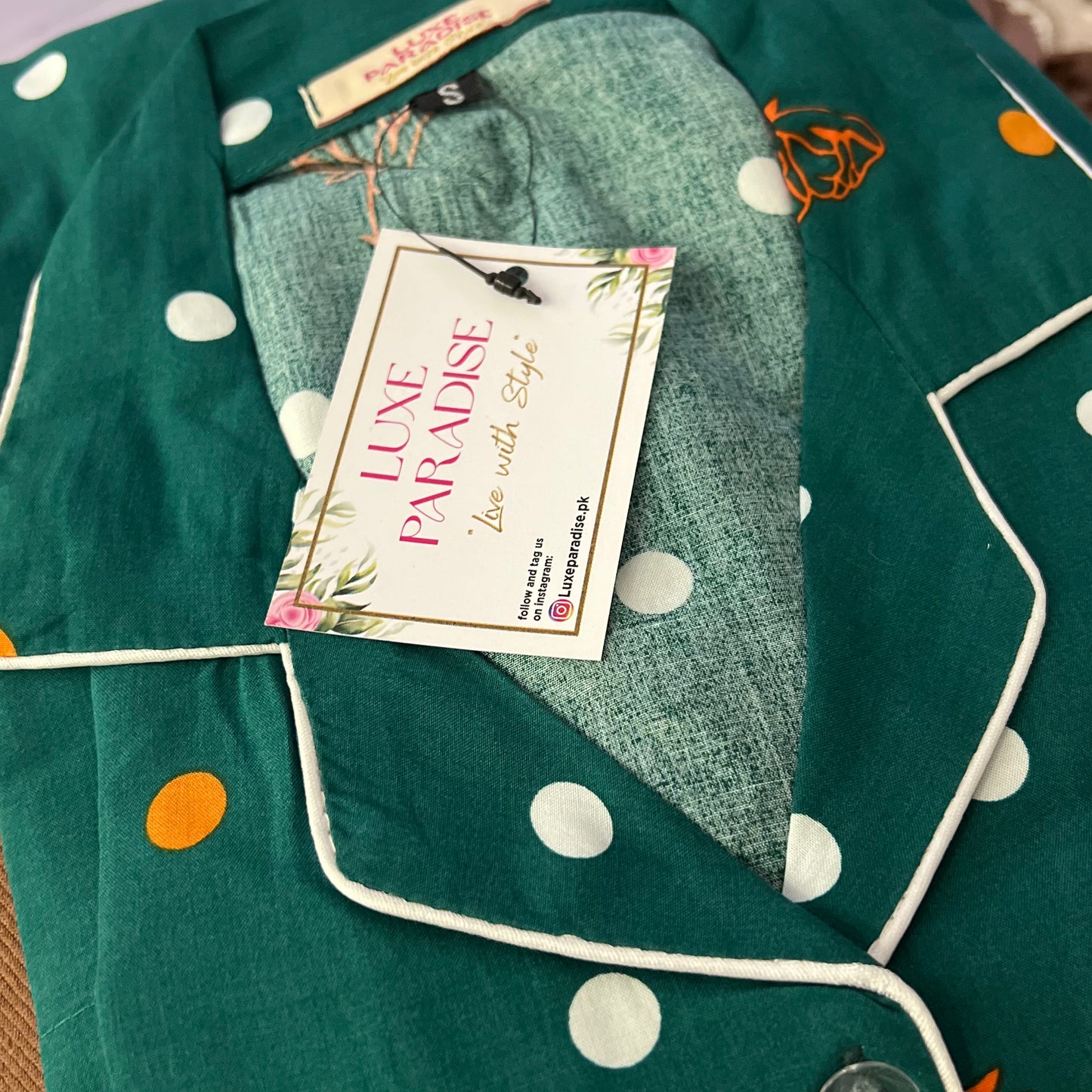 Floral Affair - Polka (Green) PJ Set
