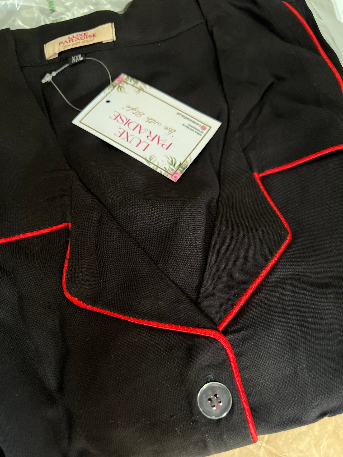 Black Linen PJ Set