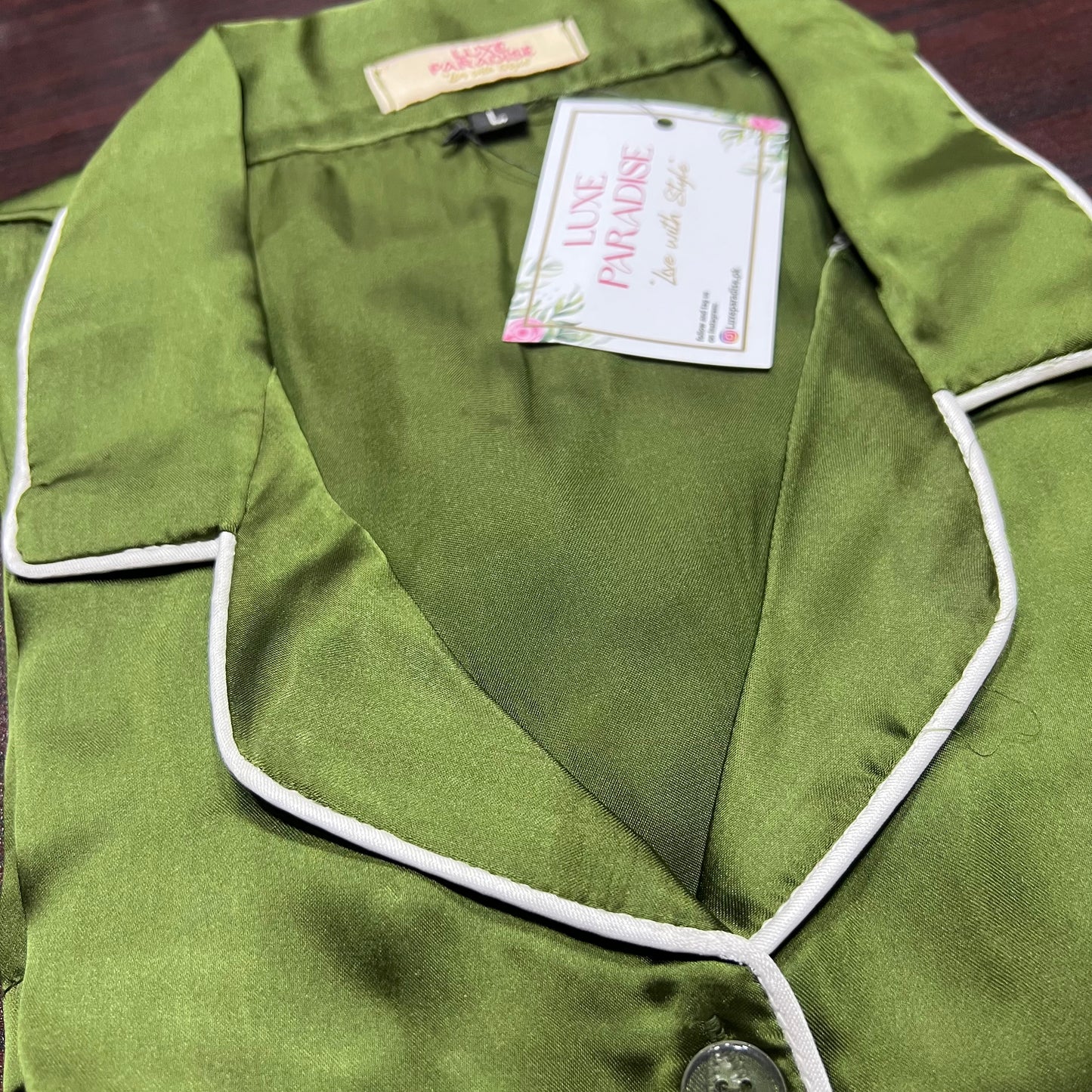 Olive Silk PJ Set