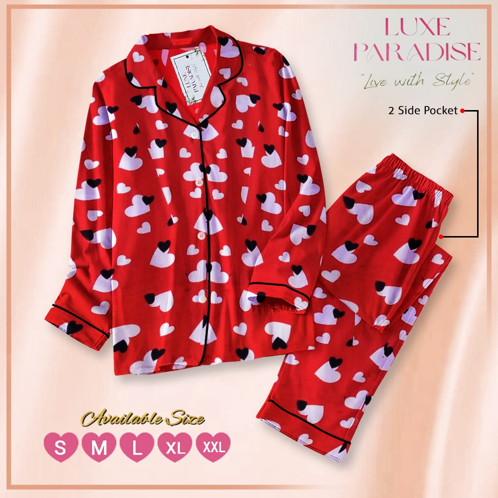 Queen Of Hearts - Red PJ Set