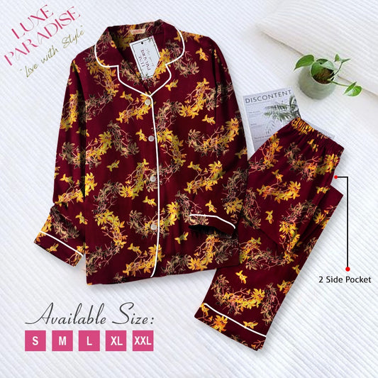 Royal Leaves PJ Set
