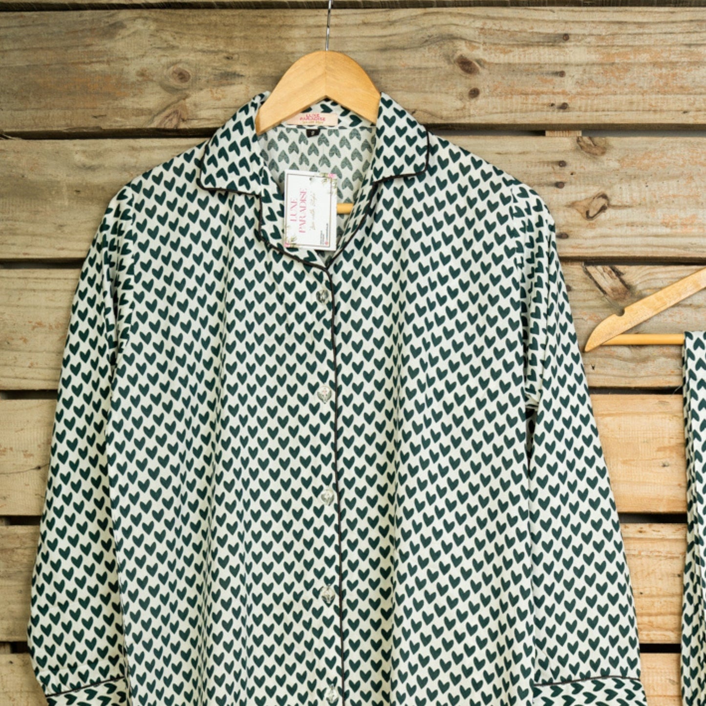Queen Of Hearts - Green PJ Set