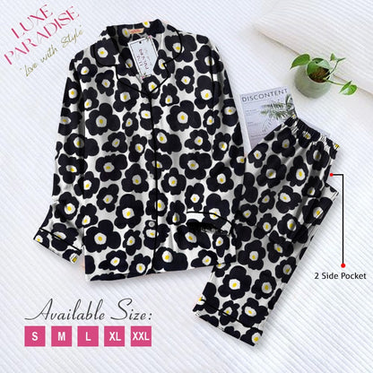 Black Sunflower PJ Set