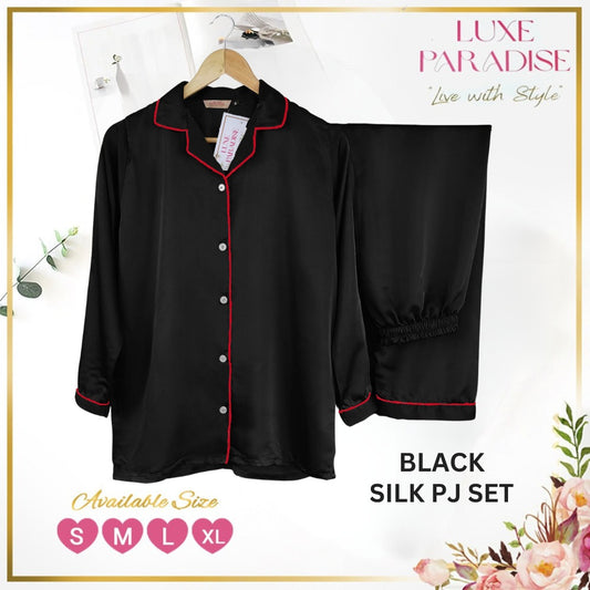 Black Silk PJ Set