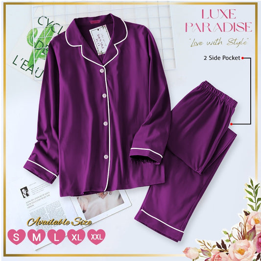 Purple Linen PJ Set