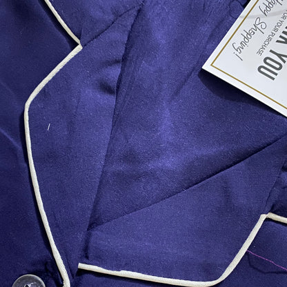 Navy Blue Linen PJ Set