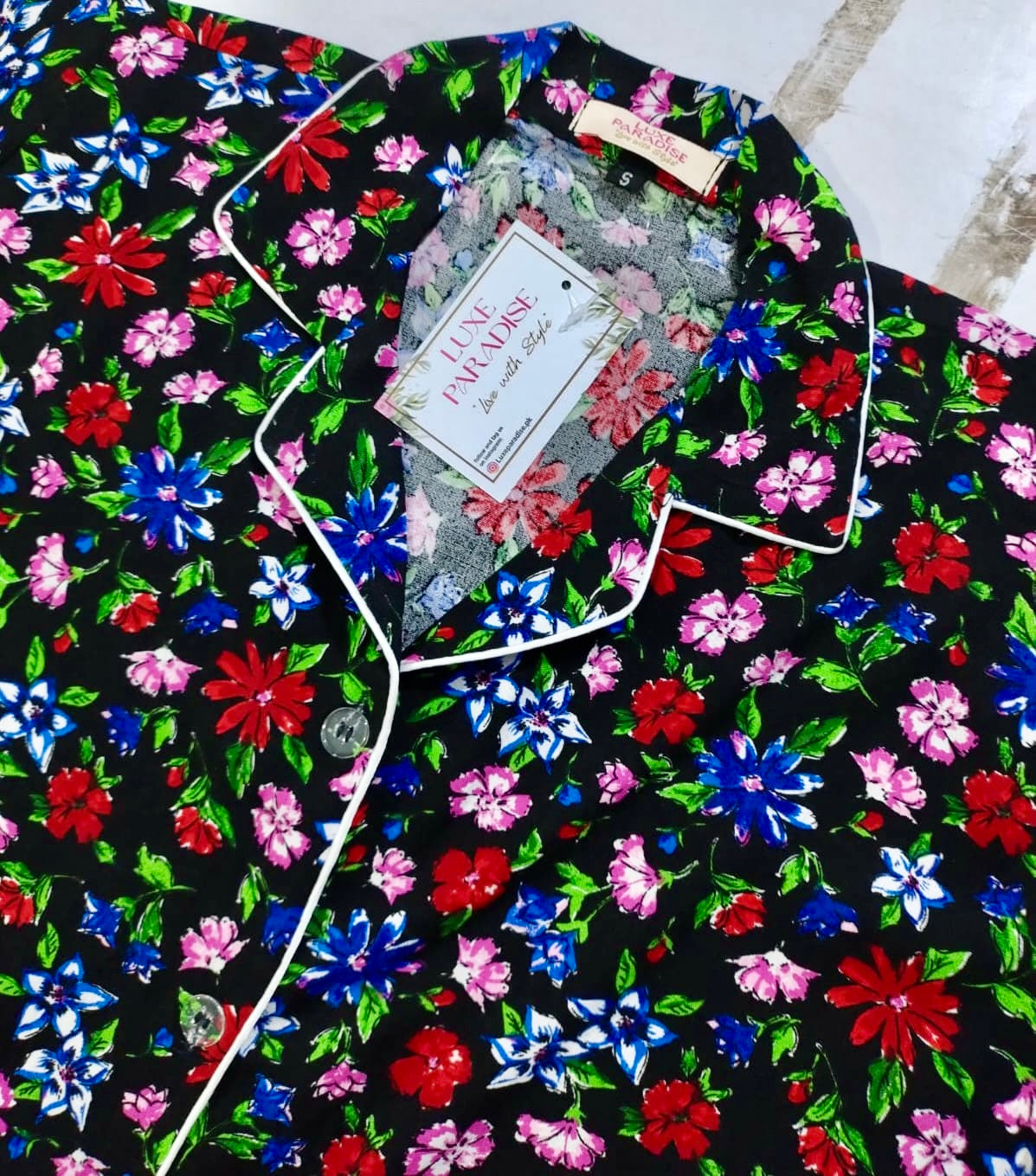 Black Garden PJ Set