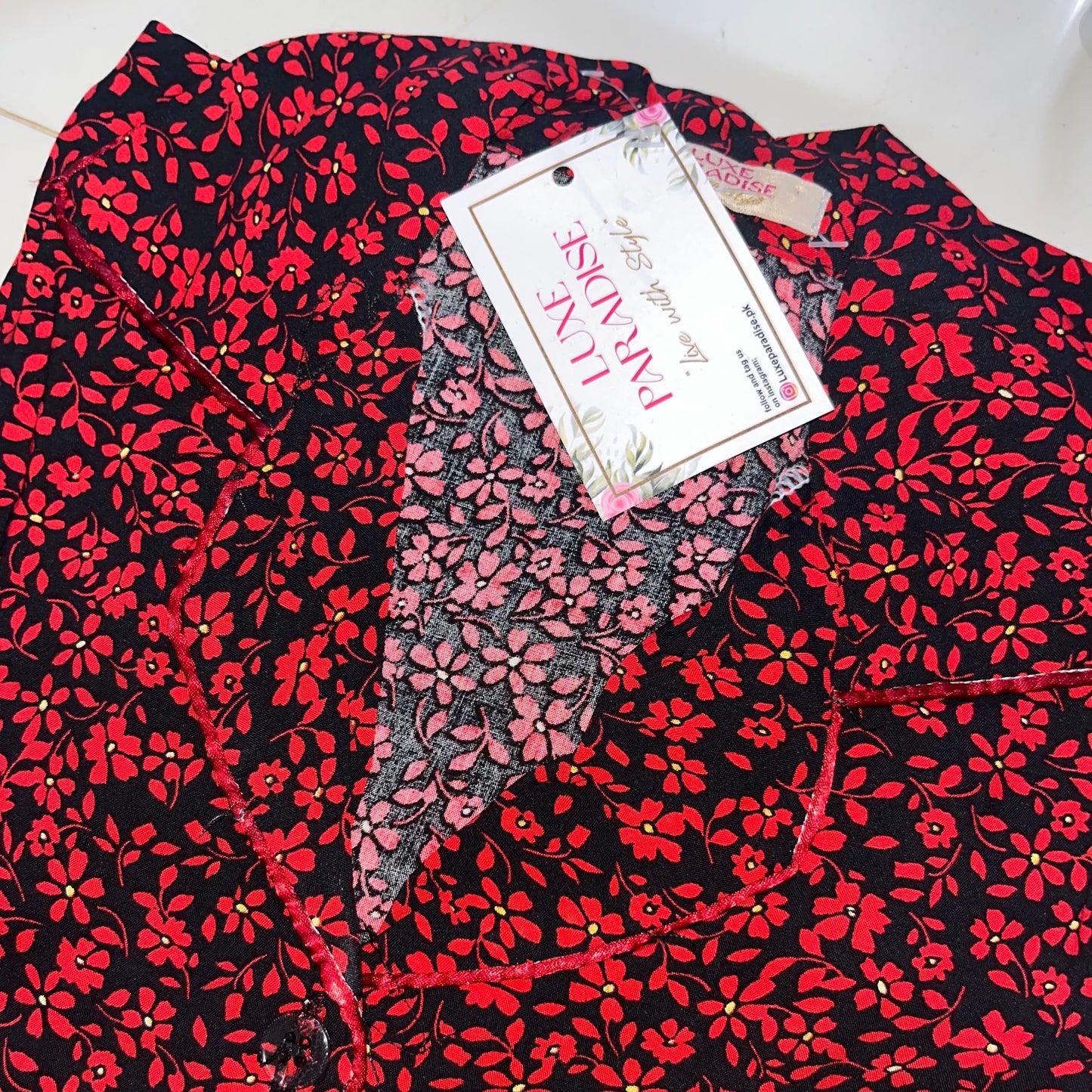 Floral Affair - Red PJ Set