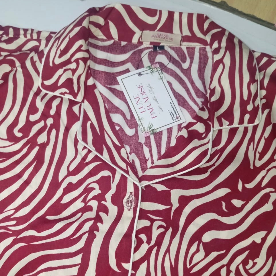 Red Zebra PJ Set