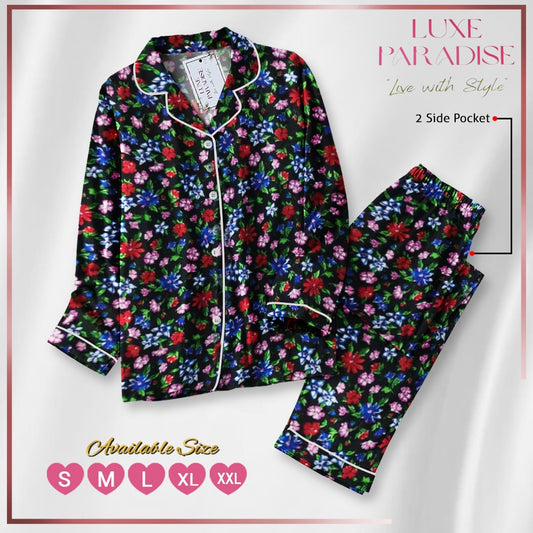 Black Garden PJ Set