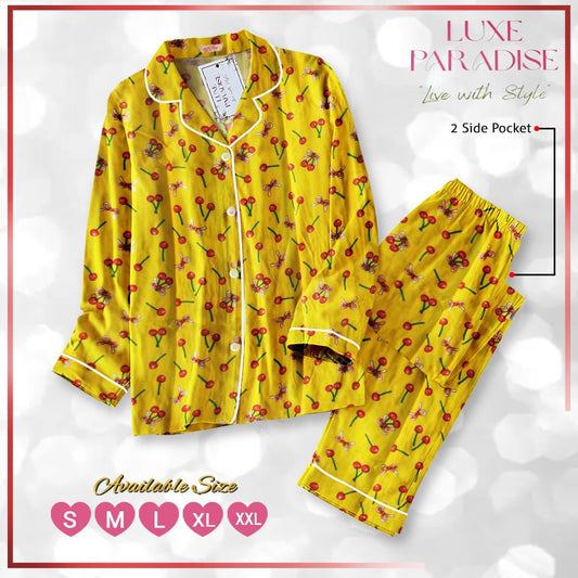 Cherries - Yellow PJ Set