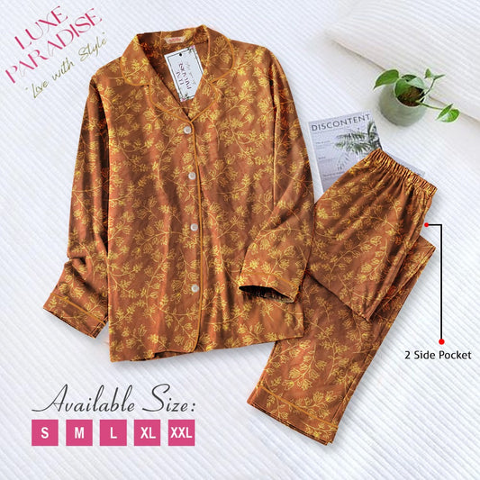 Golden Blooms PJ Set