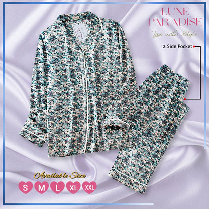 Floral Affair - Teal PJ Set