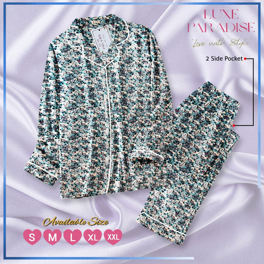 Floral Affair - Teal PJ Set